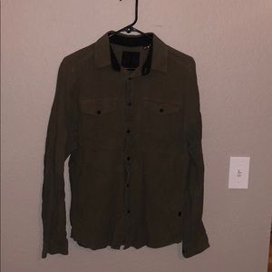 Comune Olive Green Button Up Shirt
